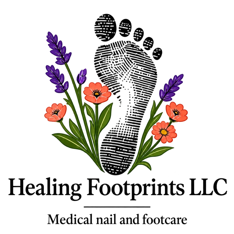Healing Footprints floral footprint mark